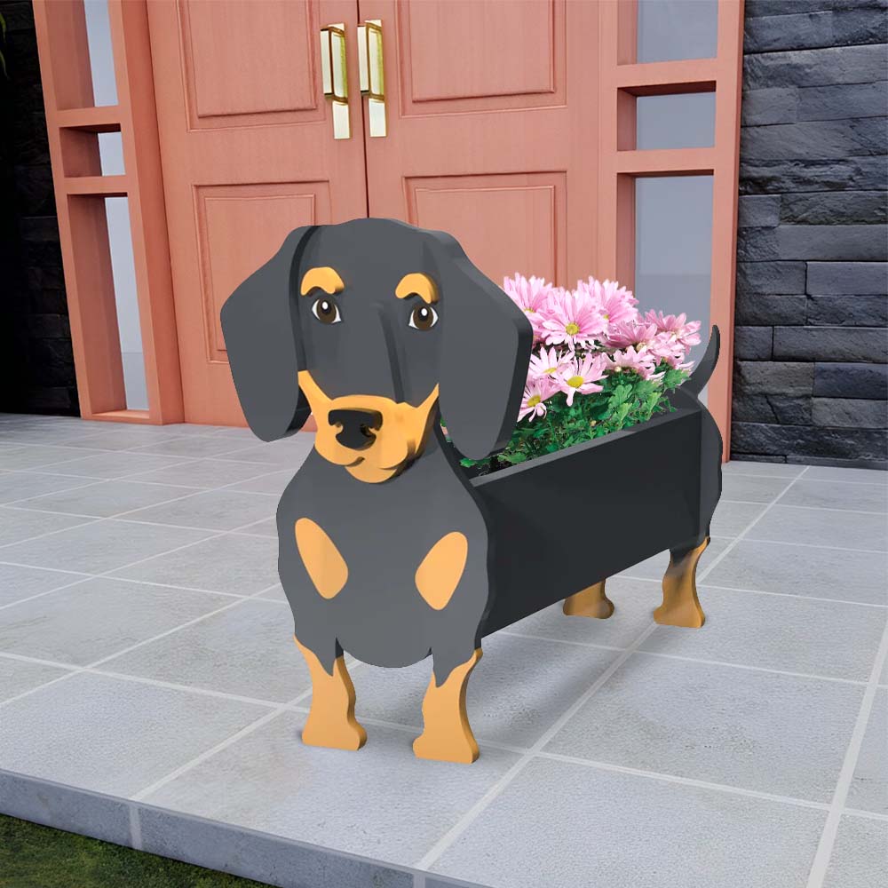 Macy - Dachshund, 9.5 x 12 Dog Planter Vase - Rescue Me Now - Pavilion