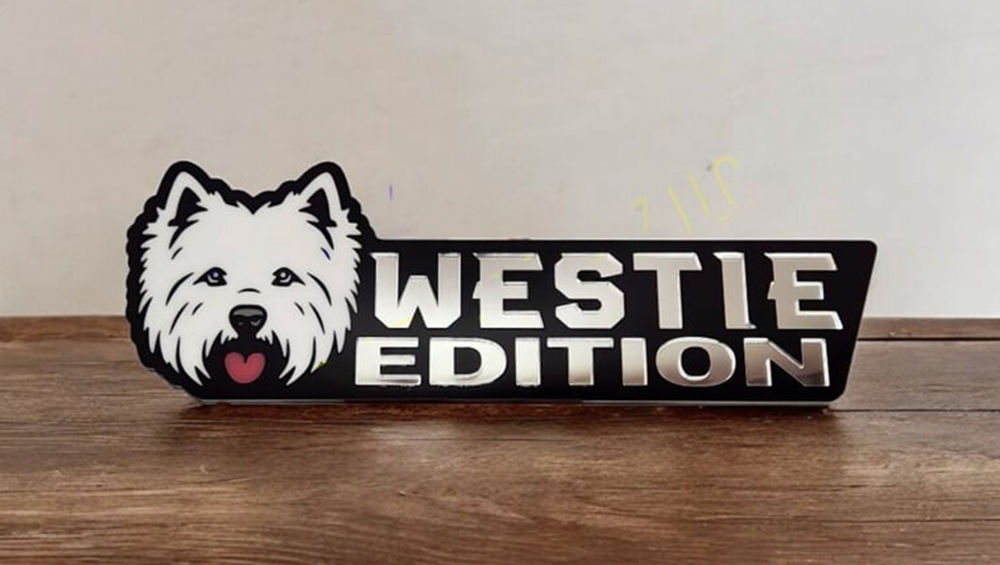 Westie Car Badge Laser Cutting Car Emblem CE121