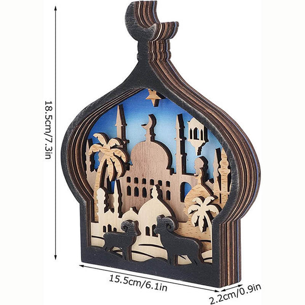 Wooden Mosque Carving Handcraft Gift