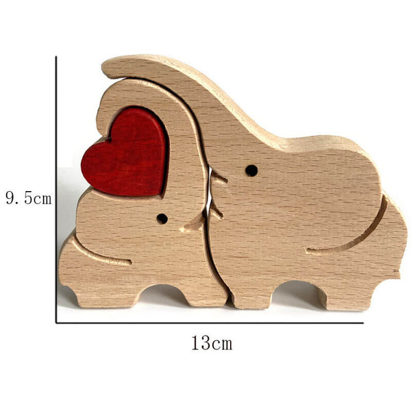 Elephant Family Handmade Wooden 3D Puzzle