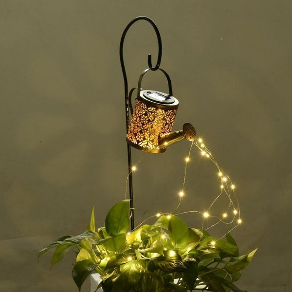 Solar Powered Kettle Showerhead Garden Lamp