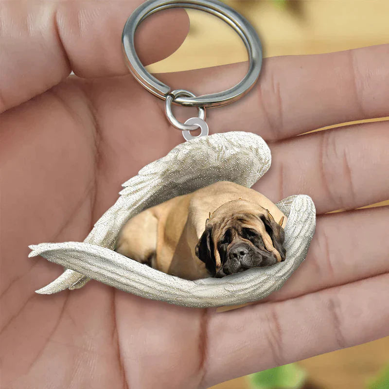 Sleeping Angel Acrylic Keychain English Mastiff
