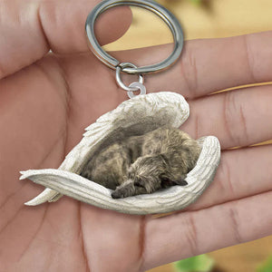 Sleeping Angel Acrylic Keychain Irish Wolfhound
