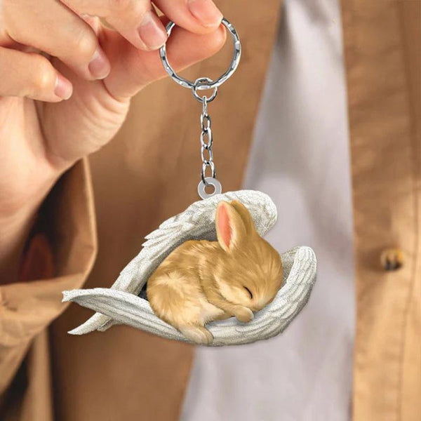 Sleeping Angel Acrylic Keychain Rabbit SA244