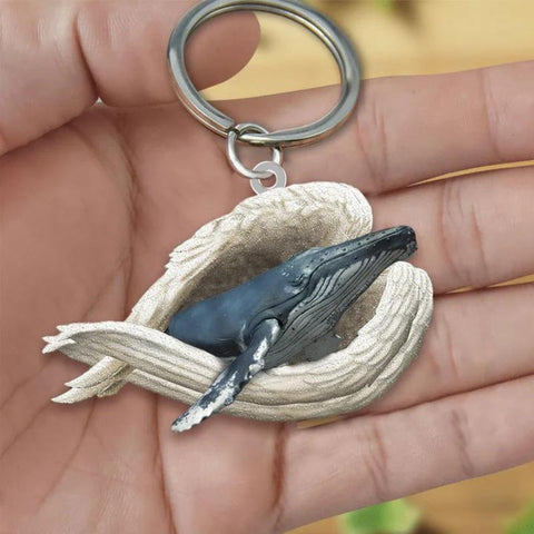 Sleeping Angel Acrylic Keychain Whale SA255