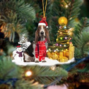 Basset Hound Christmas Ornament SM017