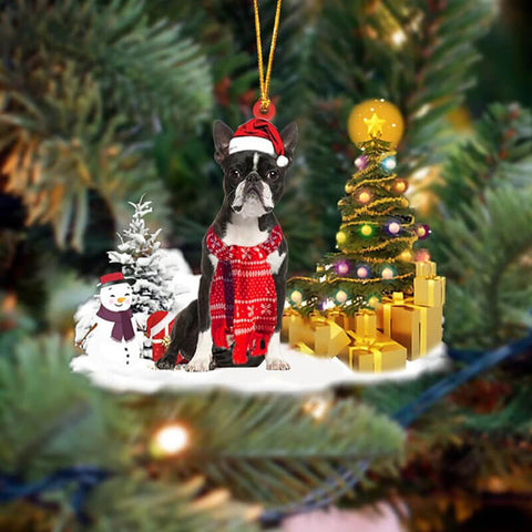 Boston Terrier Christmas Ornament SM020