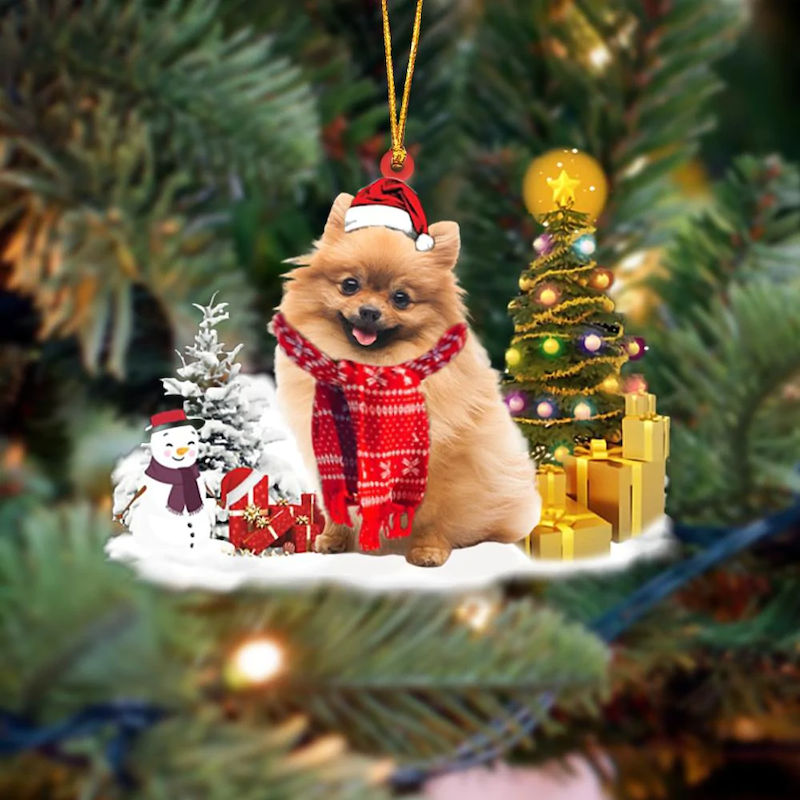Pomeranian Christmas Ornament SM033