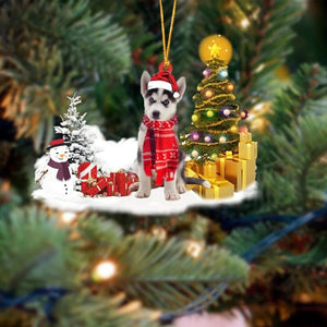 Siberian Husky Christmas Ornament SM119