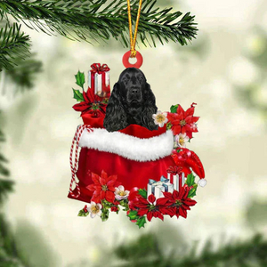 Black Cocker Spaniel Gift Bag Christmas Ornament GB015