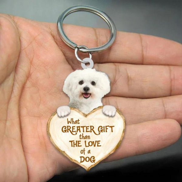 Maltese What Greater Gift Than The Love Of A Dog Acrylic Keychain GG009