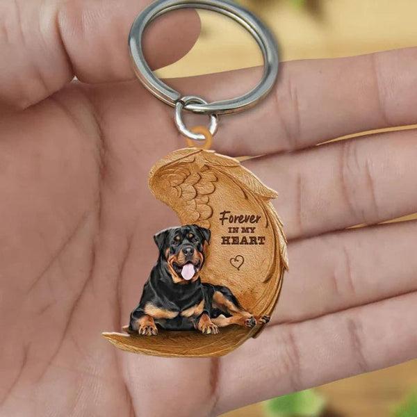 Rottweiler Forever In My Heart Acrylic Keychain FK037