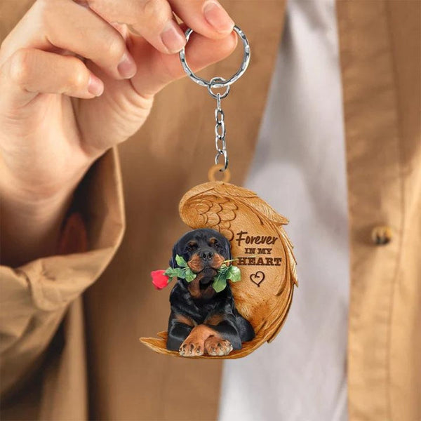 Rottweiler Forever In My Heart Acrylic Keychain FK055