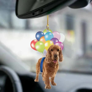 Cocker Spaniel Fly With Bubbles Car Hanging Ornament BC030