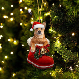 Carolina Dog In Santa Boot Christmas Hanging Ornament SB059