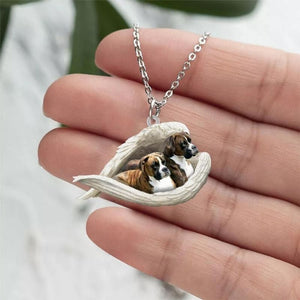 Boxer Sleeping Angel Stainless Steel Necklace SN089