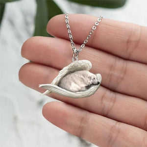 Great Pyrenees Sleeping Angel Stainless Steel Necklace SN095