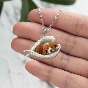 Cockapoo Sleeping Angel Stainless Steel Necklace SN106