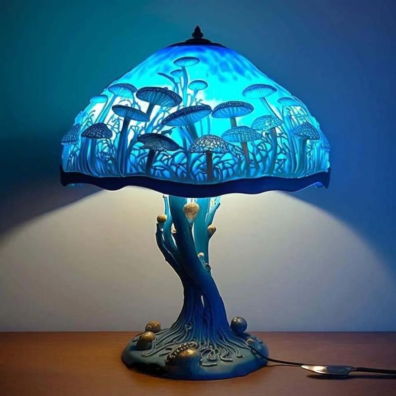 Stained Glass Plant Series Table Lamp - Mushroom 01