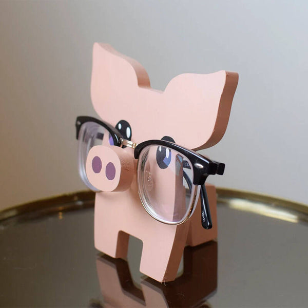 Handmade Glasses Stand F042 Piggy